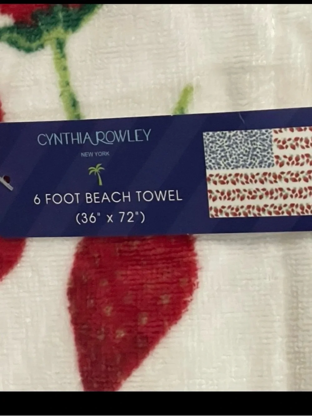 Patriotic Cynthia Rowley Beach Towel - Patriotic Beach Towel Berries